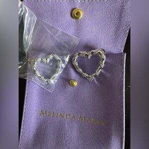 Melinda Maria Silver Heart earrings New